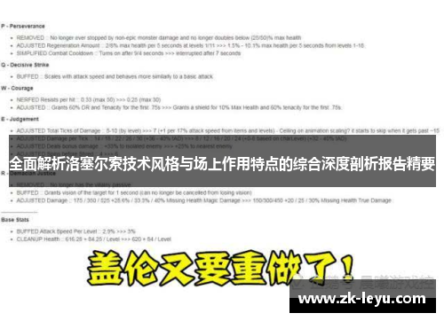 全面解析洛塞尔索技术风格与场上作用特点的综合深度剖析报告精要 全面解析洛塞尔索技术风格与场上作用特点的综合深度剖析报告精要